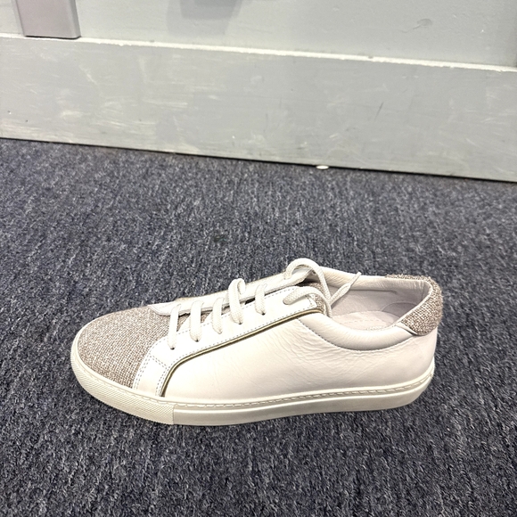 Men's Eleventy White and Silver Sneakers